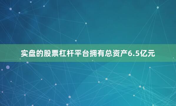 实盘的股票杠杆平台拥有总资产6.5亿元